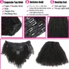 Extensions de cheveux Afro crépus bouclés à clips, cheveux humains mongoliens, couleur naturelle, 8 pièces/ensemble, 120g, pour femmes noires