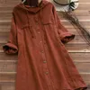 S-5XL size plus newest women dresses cotton linen tops lady casual female hoodie clothes oversea original design hotsale 210406