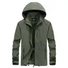 Plus Size 5XL Men's Waterproof Breathable Jacket Spring Autumn Thin Casual Overcoat Army Tactical Windbreaker Jacket Coats 211029