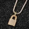 LE BLING KING Full Zirconium Lock Pendentif Collier Couleur Psychedelic HipHop Full Iced Out Cubic Zirconia CZ Stone X0509
