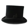 100% Wool Women Men Steampunk Top Hat With DIY Feather Victorian For Gentleman Performing Fedoras Wide Brim Hats
