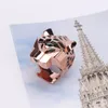 Vintage 2022 New Luxury Smooth Panthere Ring Big Enamel Hollow Leopard Ring Green eyes For Women Men Party Jewelry8021142