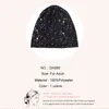 Geebro Kvinnors Slouchy Multicolor Splatter Paint Beanie Hat Fashion Print Bomull Beanies För Femme Black Skullies Y21111