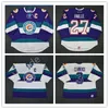 Personalizza CCM ECHL Orlando Solar Bears 3 Carl Nielsen Jersey 27 Eric Faille 29 David Bell Vintage Maglie da hockey Home Away Bianco Viola Qualsiasi nome Numero S-5XL