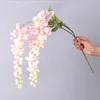 High quality hanging flowers vine Artificial Flower with Leaf Garland Plant Home Wedding Decorations nine Colors for Choose