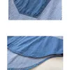 Осенний хлопок женский длинный рукав женская джинсовая рубашка свободный корейский стиль поворотный воротник плюс размер блузка Blusas 7256 210518