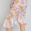 Jupes Asymétriques Femmes Ruché Imprimé Floral Mini Taille Haute Dames Ruffle Wrap Vêtements D'été 210427