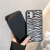 casse del telefono della banda della zebra del latte della mucca stampata leopardo per il iphone 12 11 pro max mini xr x xs 7 8 plus se cover posteriore rigida