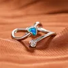 Wedding Rings Dainty Female Blue White Opal Jewelry Rose Gold Silver Color Thin For Cute Crystal Heart Open Engagement Ring1977626