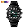 Wristwatches SKMEI Brand Steel Quartz Digital Dual Display Watches Fashion Waterproof Sports Men's Relogio Masculino 1453