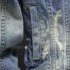 Męskie dresy dresowe Zagnione otwory Sprężyna jesienna lapel dżinsowa + dżinsy rozciągnięte Whiten 2 -częściowy zestaw spójne
