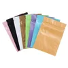 Colorful Aluminum Foil Zipper Packaging Bags Reuseable Plastic Self Sealing Packing Pouch Smell Proof Storage Bag for Food Tea Coffee