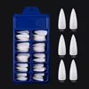 100pcs/Box Long Artificial Nails Tips Full Cover Stick on Nails Finger Extension False Nails Woman Manicure