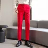 Spodnie biznesowe Dress Mężczyźni Formalne Biuro Spodnie Spodnie Social Suit 10 Kolory Casual Slim Fit Spodnie Kostium Homme Plus Size 29-40 210527