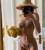 Ekose kadın mayo bikini set tekstil son baskılı bayanlar mayo bikinis bahar yaz kadın mayo