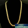 Цепочки хип -хопа для ювелирных из ювелирных изделий тяжелый желтый золото, заполненное густым длинным большим коренастым ожерельем хиппи 24 дюйма в ширину 7 мм