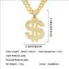 Hip New Fashion Hop Jewelry Diamond Dollar Pendant Cuban Chain Necklace Accessories Trendy Cool Domineering Street Dance Nightclub Clavicle Chain Gifts for Men