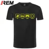 REM Marque Vêtements Mangez Sommeil Jeu Répétez Gamer Geek Ordinateur Drôle T-shirt T-shirt Hommes Coton À Manches Courtes T-shirt Top Camiseta 210409