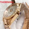 DayDate Yellow Rose Gold 41mm Watch Mens Роскошный ежедневный президент 316L Автоматический дизайнерские часы механические ROMA Dial Dial WritWatch Reloj