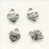 Lot 200 Stück Friend Hearts Tibetsilber Charms Anhänger zur Schmuckherstellung Ohrring Halskette Armband Schlüsselanhänger Zubehör 10*12mm DH0440