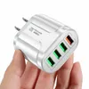 30W QC3.0 Fast Quick Charge USb Power Adapter EU US AC Home Travel 4Ports Wall Charger plugs For Iphone 11 12 13 14 15 Pro Max Lg Android phone