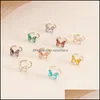 Bagues Cluster Bijoux Spinning Mode Papillon Femmes Anneau Cristal Ouvert Simple Banquet Mariage Conçu Cadeau D'anniversaire Pour Fille Gwb12345 Dro