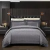 Conjuntos de cama 45 1200TC algodão egípcio Premium El Estilo Cinza Creme Set Soft Silky 4 Pcs King Size Devet Size Cama de cama