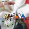 DHL 2022 Birds stained glass window hangings Stained glass cardinal suncatcher Garden Decoration Outdoor CPA4245 FS14