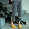2021 Lato Nowe Sandały Kobiety Kryształ Wyczyść Wysokie Obcasy Slajdy Mules Projektant Lady Obcasy Kapcie Zapatos de Mujer Żółty Brown Y0721