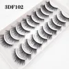 10 par/set 3D Faux Mink Lashes Fluffy Soft Wispy Volume Natural Long False Eyelashes Återanvändbara falska ögonfransförlängningsverktyg