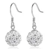 Boucles d'oreilles pour femmes Dangle cristal plaqué argent blanc bijoux pour femmes tchèques nouvelle mode style de goutte de diamant
