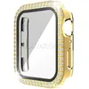 Copertura in vetro temperato adatta per Apple Watch Protezione paraurti protettiva per schermo Shell Pc Shell Diamond Iwatch Double Diamond Watch Case Nuovo