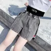 Big Girls Denim Shorts 4 à 14 ans Summer Short Jeans avec fermeture éclair Solide Coton Mode Adolescent Enfants Vêtements scolaires 210723