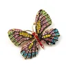 Pins Brooches Colorful Fashion Butterfly Metal Crystal Rhinestones Cutout Brooch Animal Banquet Wedding Bouquet Gifts Roya22