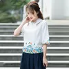 Ubranie etniczne 2023 Tradycyjne chińskie kobiety Cheongsam Top Hafdery mandarynki kołnierz vintage koszulka bluzka panie na szczycie KK4210