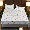 Sheets & Sets Bedding Supplies Home Textiles Garden 1Pc Bedsheet Waterproof Mattress Er Double Bed Sheet Waterpro Pad Adjustable 150 180X200