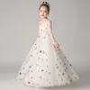 Robes de fille 3 ~ 12 ans enfants adolescents couleur blanche élégante fête d'anniversaire de mariage demi-manches princesse robe moelleuse filles enfants piano