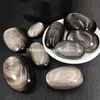 Pierre de poche polie en cristal d'obsidienne argentée, pierre précieuse irrégulière de protection rare pour la décoration, la guérison, la méditation, le Feng Shui, fabriquée à la main
