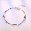 925 Timbre Bijoux En Argent Sterling Haute Qualité Mode Femme Bracelet Rétro Carré Simple Bracelet Longueur 20 cm