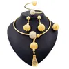 Yulaili New Fashion Dubai Collana Set di gioielli per le donne Orecchini pendenti in oro grandi Bracciale Anello Nigeria Matrimonio nuziale Beautiful4406810