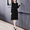 Knitted Dress Women V Neck Sweaters es for es Plus Size Elegant Woman High Waist Pleated Knit 3XL 210427