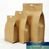 25st / lot 3D Brown / White Paper Zip-Lock Bags Snack Kaffe Bönor Kött Tea Nötter Party Bröllop X-Mas Presenter Hängande Förvaring Påsar Fabrikspris Expert Design Kvalitet