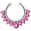 17 * 15mm Zircone Falso Setto Piercing Naso Anello Cerchio Per Ragazza Uomo Faux Body Clip Anelli Gioielli Non-Piercing