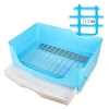 Pequeno animal supplies plástica caixa de nata caixa dupla camada de animais bandeja para adulto hamster potty com gaveta limpeza fechos toalete