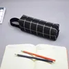 カワイイキャンバス鉛筆ケース大容量グリッドペンメイクアップバッグ学生ギフト学校用品韓国の文房具鉛筆XBJK2105