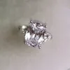 Sparkling vintage smycken par ringar 925 Sterling Silver Big Oval Cut Diamond Women Wedding Bridal Ring Set Gift4140506