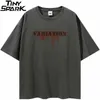 Männer Hip Hop Harajuku gewaschen T-Shirt Streetwear Schmetterling Brief gedruckt T-Shirt Sommer Kurzarm Tops T-Shirts Baumwolle lose 210716