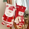 Julstrumpor med stickad santa snögubbe Xmas karaktär för familjesemesterfest hängande dekorationer jjf11329