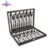 24PCS Cutlery Set Dinner Set Tableware 18/10 Stainless Steel Gold Silver Rainbow Black Dropshiping US PL ES BE RU IL 211108