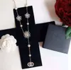 Designer Necklace Classic Letter Flower Pendant Pearl Sweater Chain Valentine039s Gift With Box Set LHC81850379